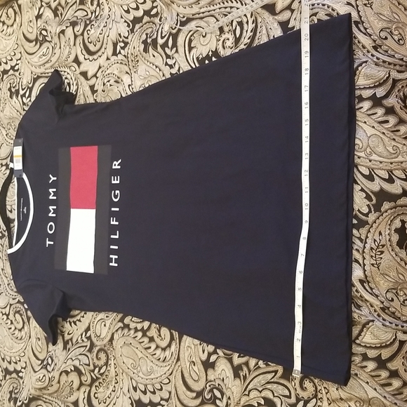 NWT Tommy Hilfiger Flag Logo Long Navy t-shirt dress, size SP - Picture 11 of 16